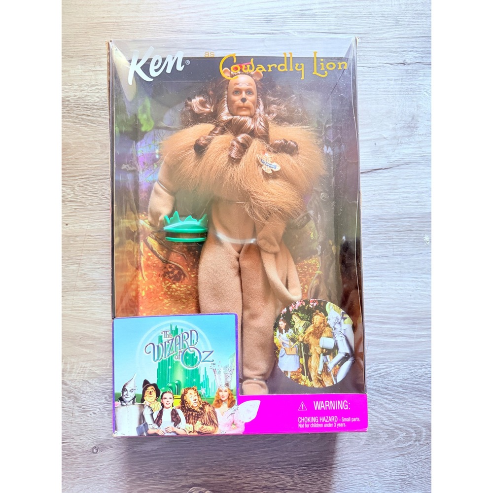 Mattel Ken as the Cowardly Lion collector doll features a plush velour suit